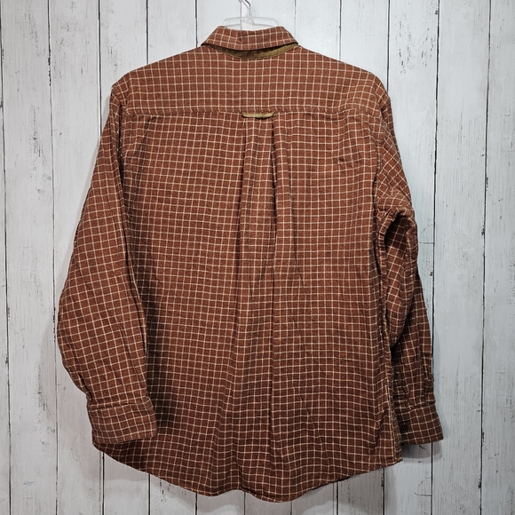 Orvis Men's Rust Orange Plaid Flannel Shirt Button Up Long Sleeve Size Large. - Picture 8 of 8